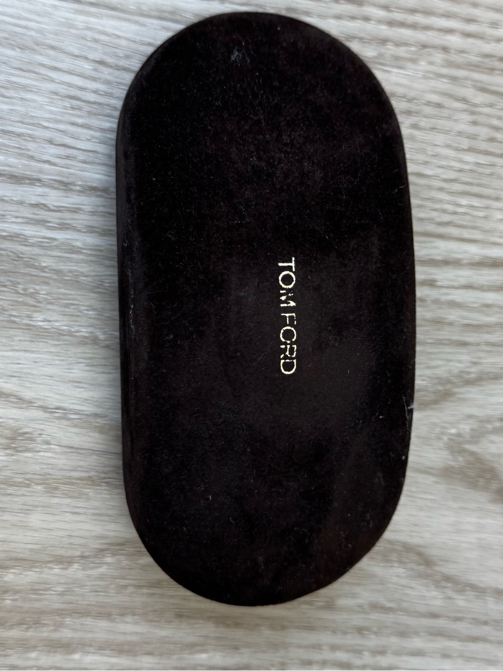 Tom Ford Dark Brown Velvet Eyeglass Case